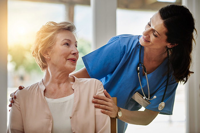 doctor with older patient